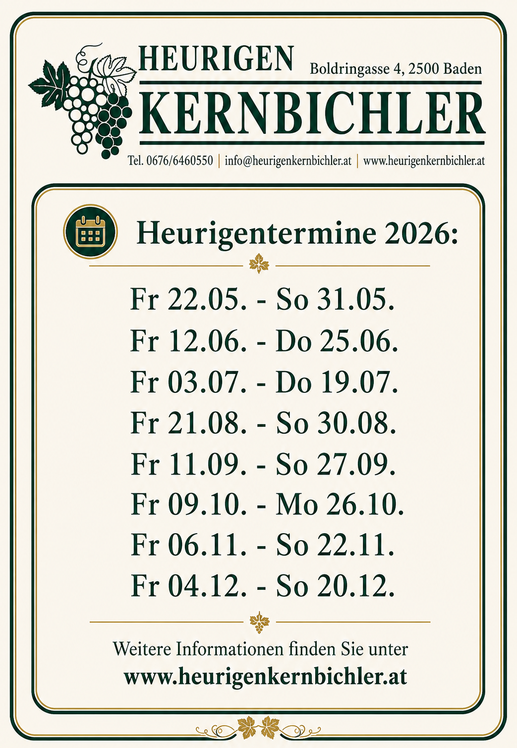 Wochenkarte